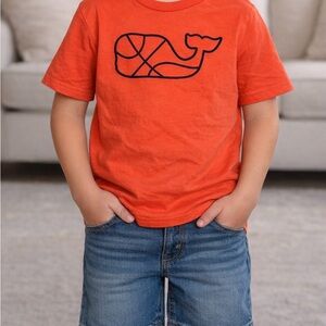 Vineyard Vines Kids Orange Whale Tee